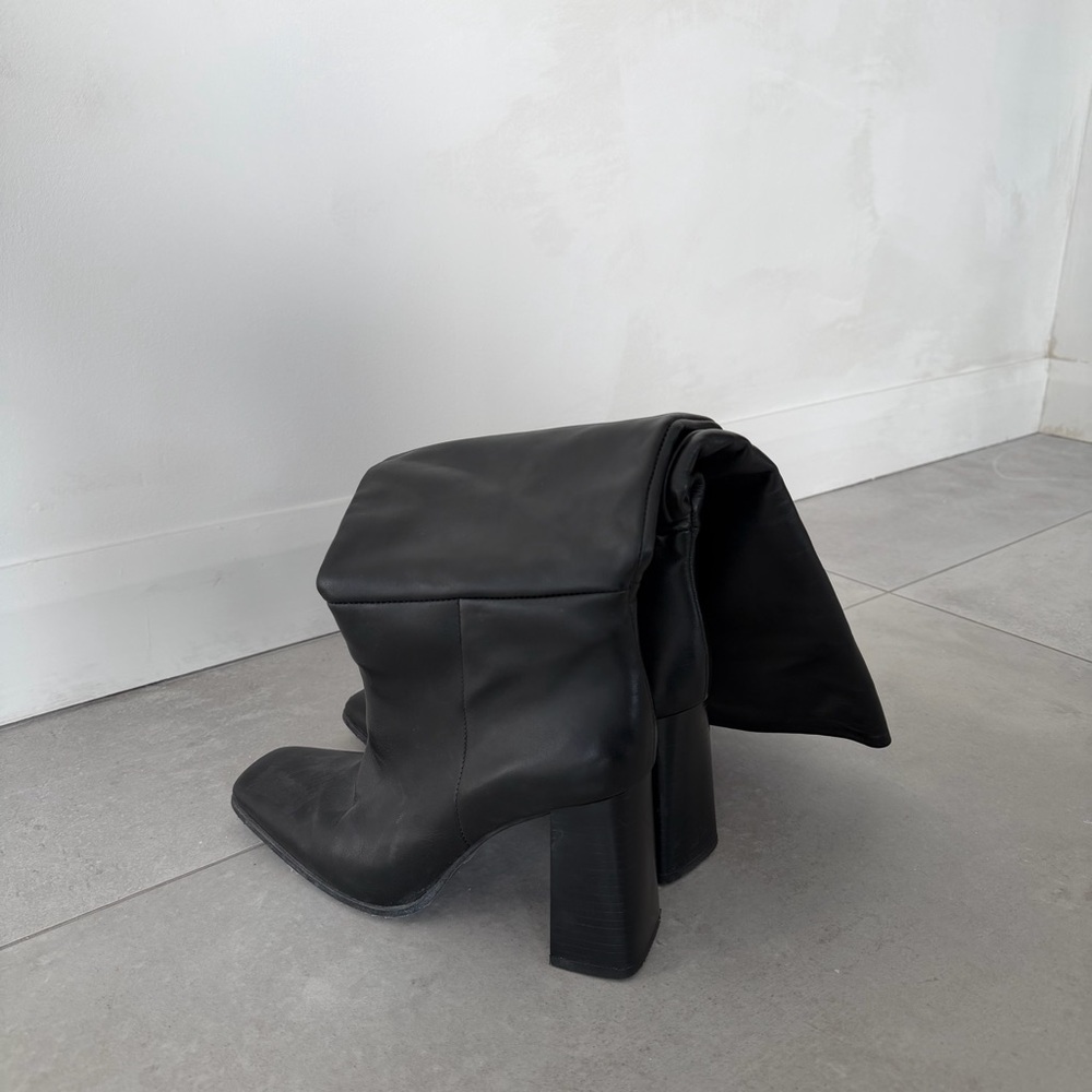 Zara block heel knee Knee-High leather Boots - Picture 7 of 7